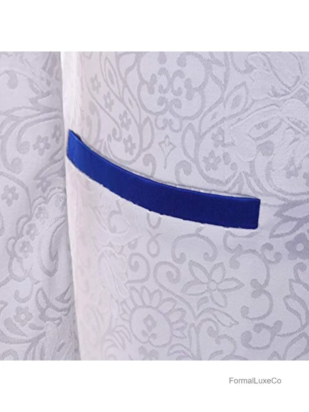 Paisley Slim Fit White Tuxedo Suit 3 Piece for Wedding Prom Groom